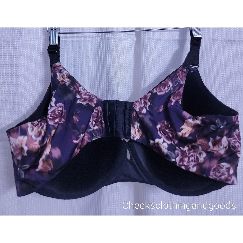 New Torrid Curve 44DDD Full‎ Coverage Smoothing Purple Floral Underwire - Picture 5 of 8